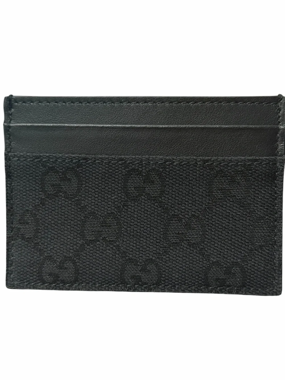 Gucci Black Canvas and Leather Card Holder